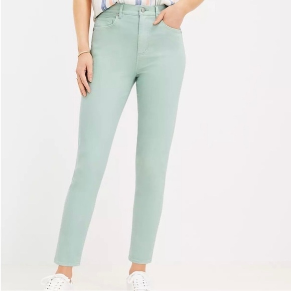 NWT ANN TAYLOR Modern Slim Ankle Length Jean Mint - Picture 3 of 9